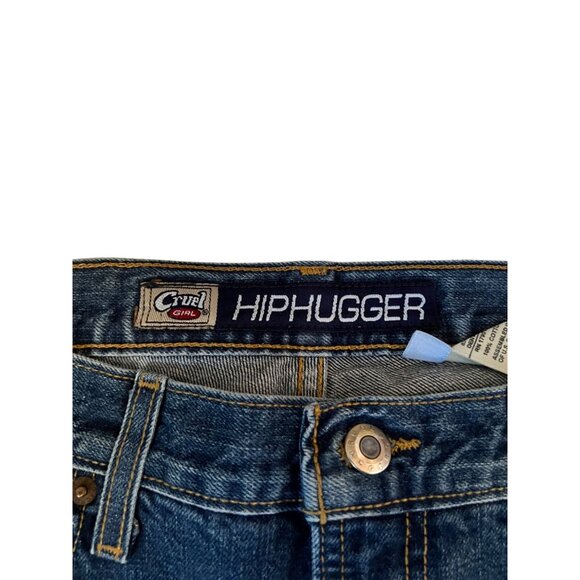 Cruel Girl Hip Hugger Blue Jeans Women's 11 Long Relaxed Fit Dark Wash Denim - Picture 4 of 9